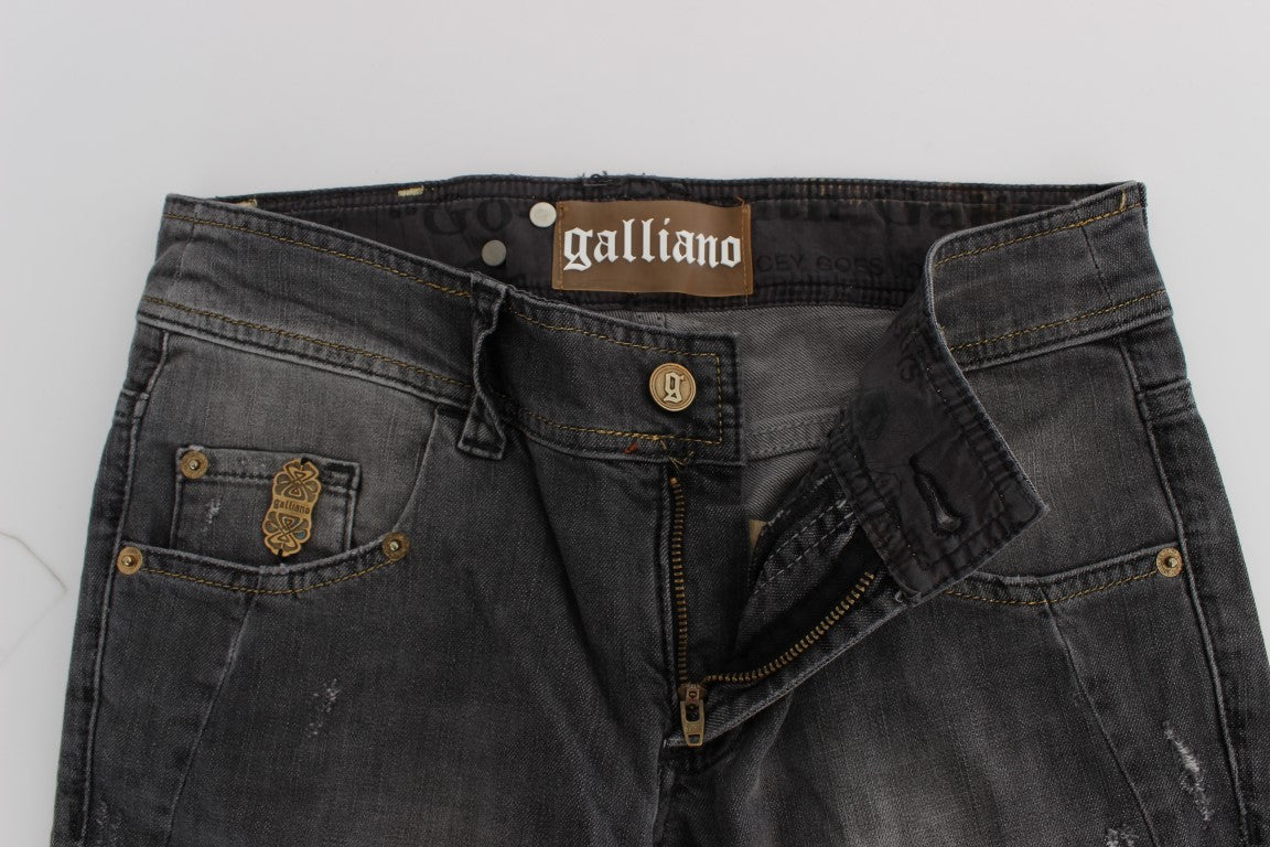 John Galliano Vaqueros elegantes de corte slim con lavado gris