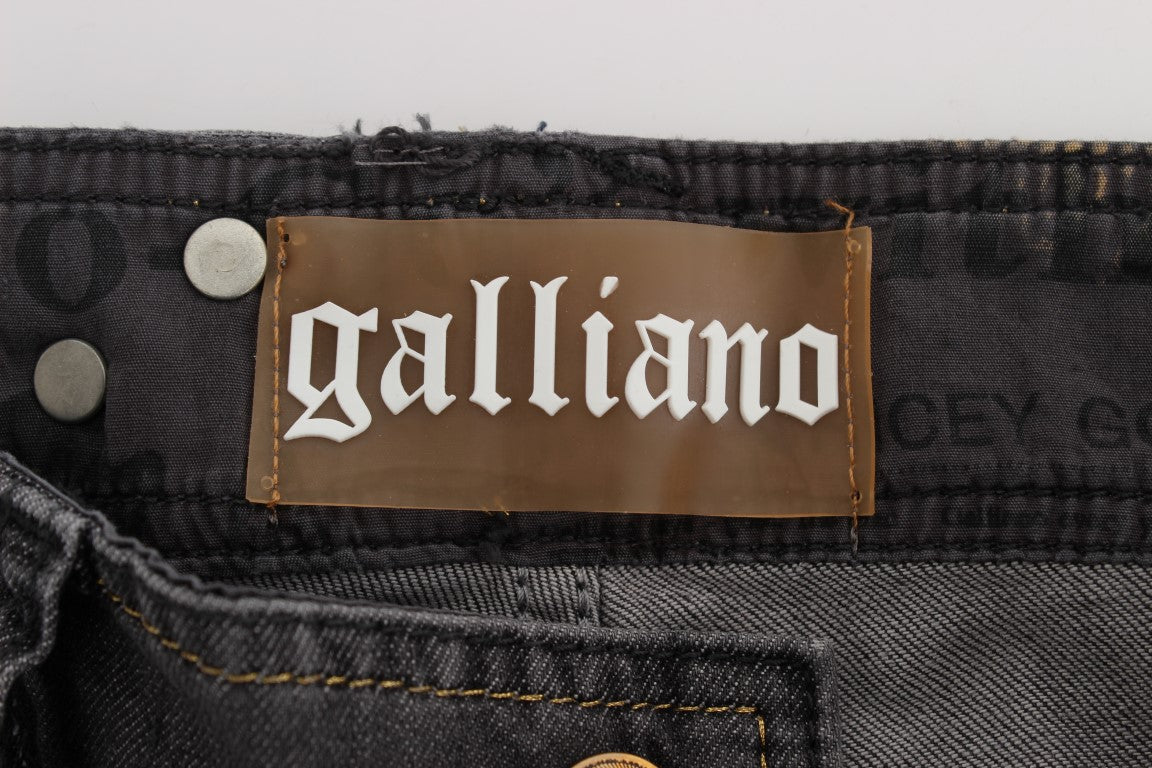 John Galliano Vaqueros elegantes de corte slim con lavado gris