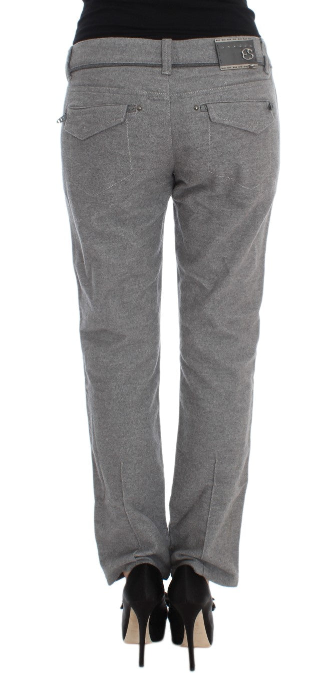 Ermanno scervino pantalon décontracté en coton gris