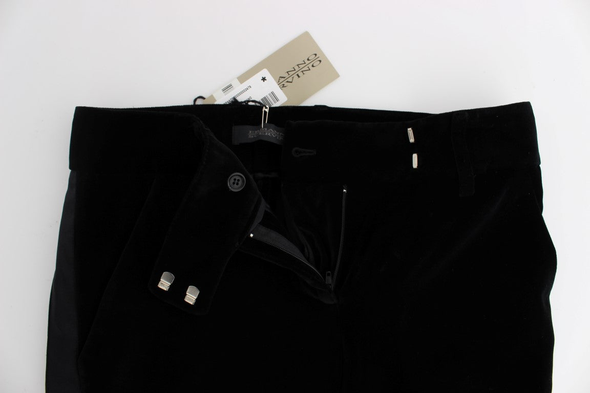 Ermanno scervino pantalon large noir en soie mélangée