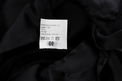 Ermanno scervino pantalon large noir en soie mélangée