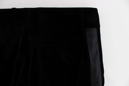 Ermanno scervino pantalon large noir en soie mélangée