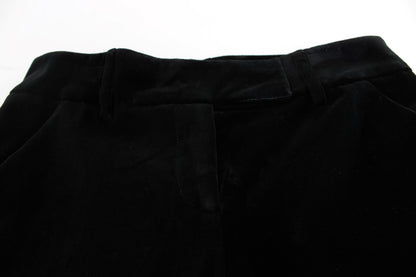 Ermanno scervino pantalon large noir en soie mélangée