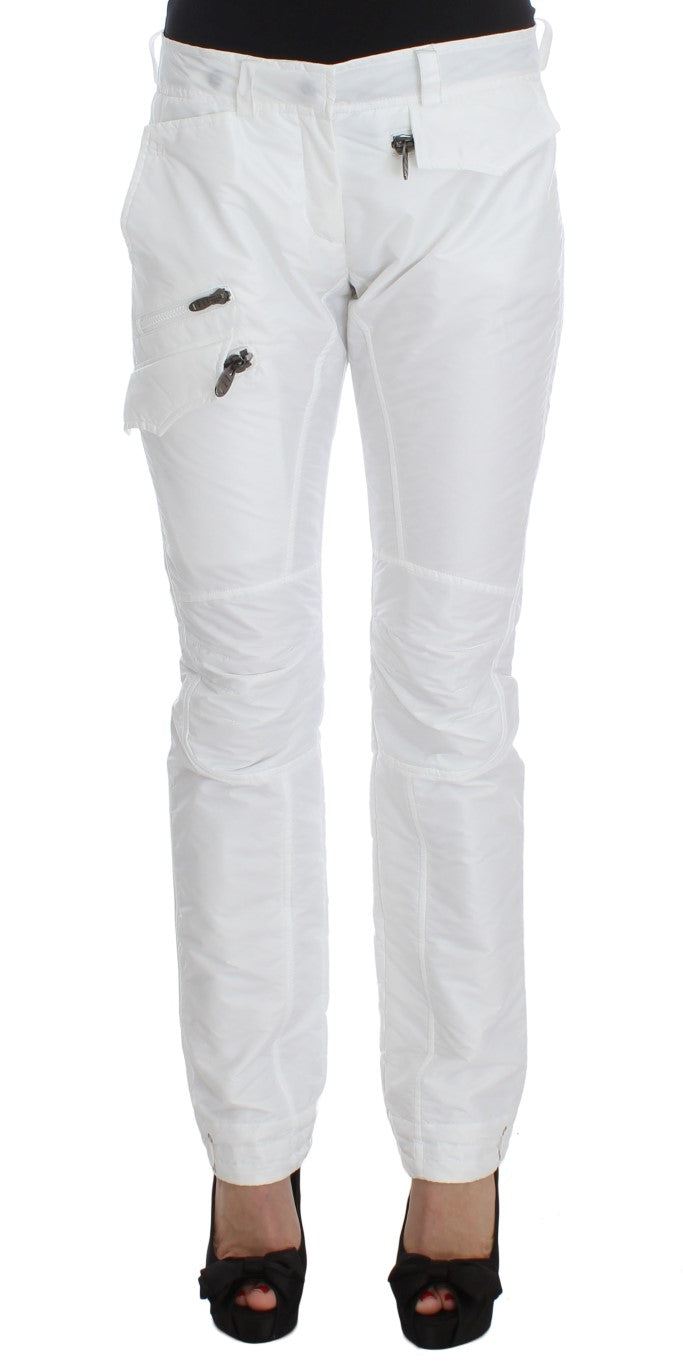 Pantalon cargo en nylon blanc Ermanno Scervino du designer italien