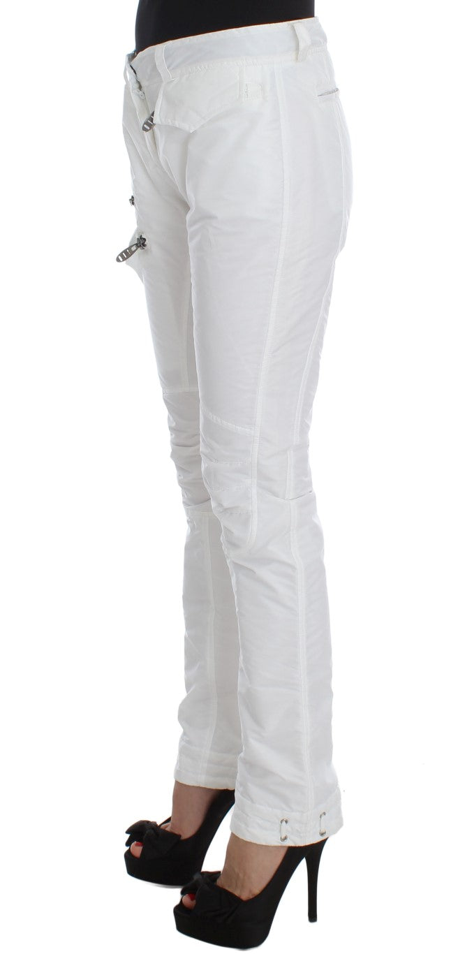 Ermanno Scervino Chic White Nylon Cargo Pants by Italian Designer