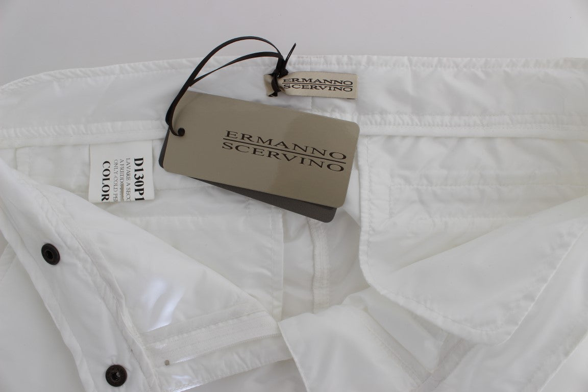 Pantalon cargo en nylon blanc Ermanno Scervino du designer italien