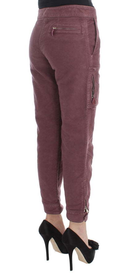 Ermanno scervino pantalon cargo court capri bordeaux