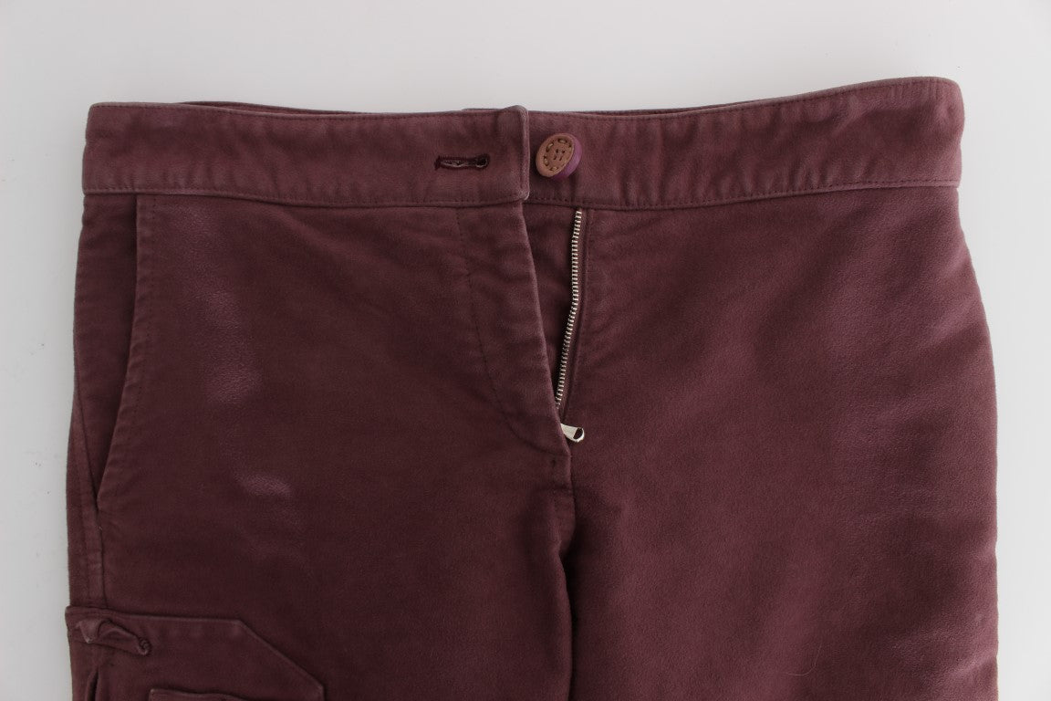 Ermanno scervino pantalon cargo court capri bordeaux