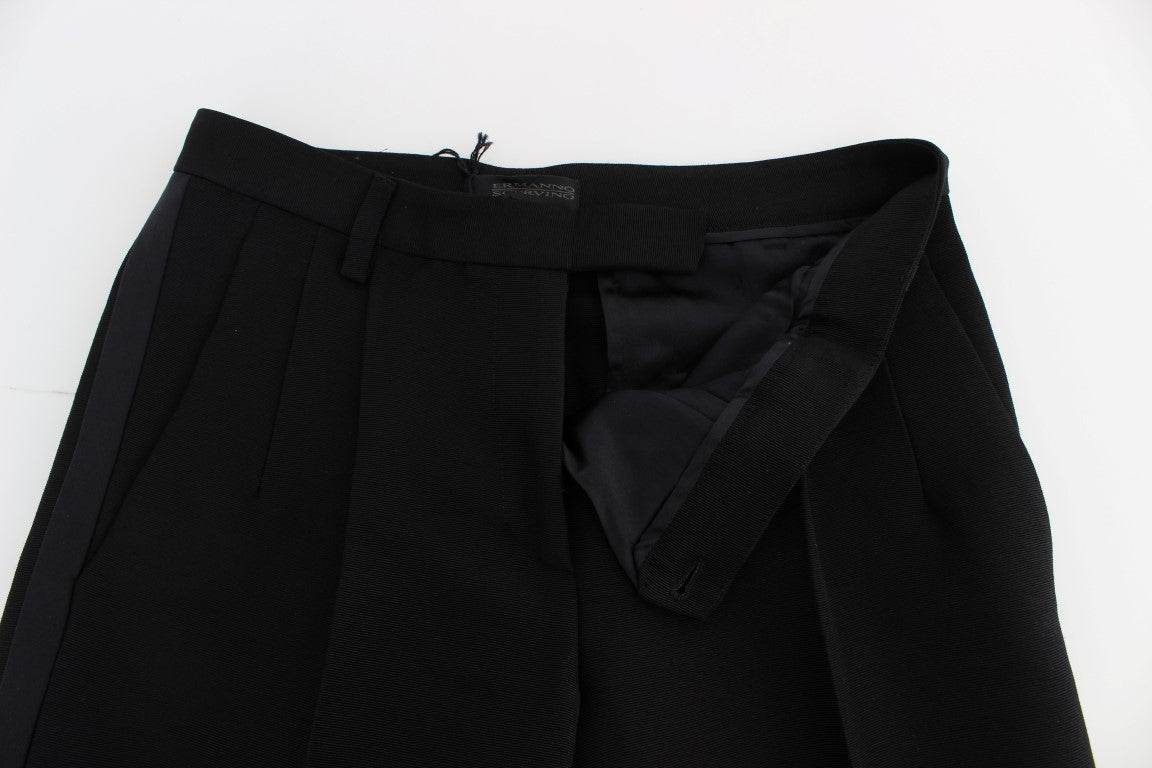 Ermanno scervino jean large noir en soie mélangée