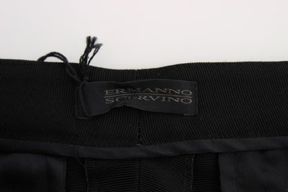 Ermanno scervino jean large noir en soie mélangée