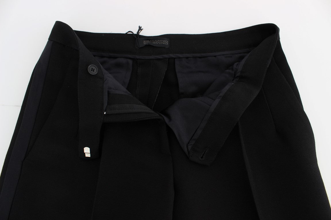 Ermanno scervino jean large noir en soie mélangée