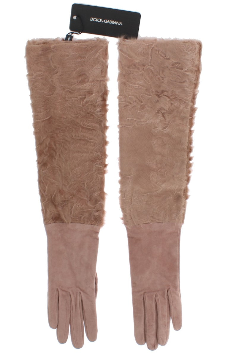 Dolce &amp; gabbana gants mi-longs en daim beige