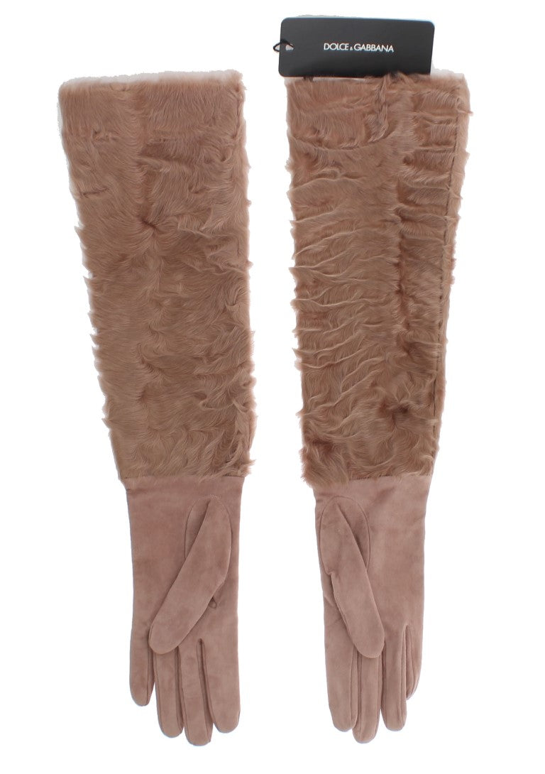 Dolce &amp; gabbana gants mi-longs en daim beige