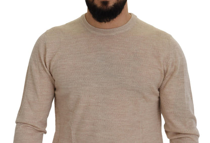 Dolce & Gabbana Elegant Beige Crewneck Wool Sweater