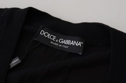 Cardigan noir boutonné en laine Dolce &amp; gabbana