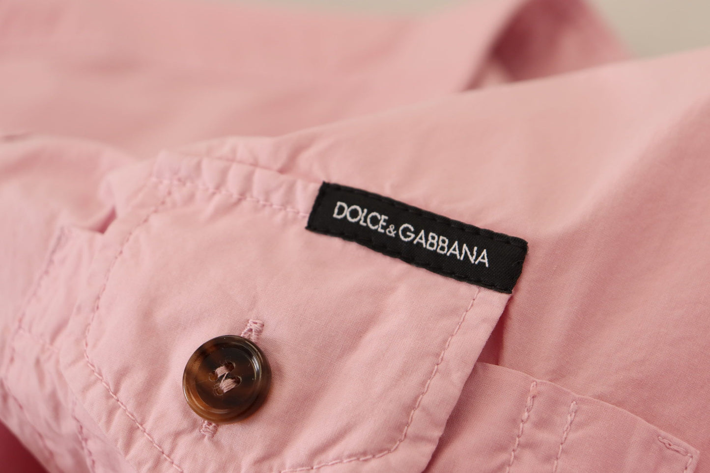 Chemise décontractée en coton rose Dolce &amp; gabbana