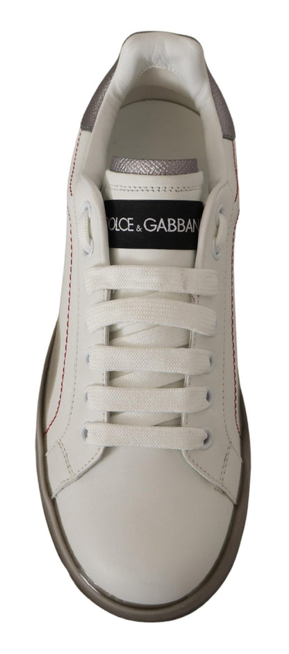 Baskets en cuir blanc Dolce &amp; Gabbana