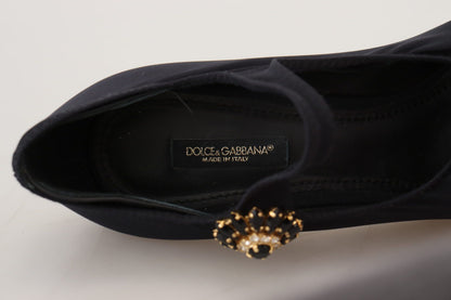 Escarpins chaussettes Mary Jane noirs Dolce &amp; Gabbana avec cristaux