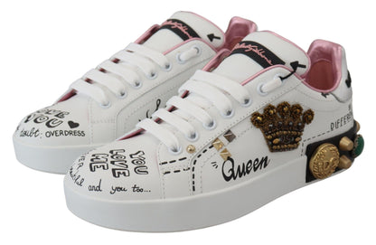 Baskets en cuir à couronne Queen Dolce &amp; Gabbana