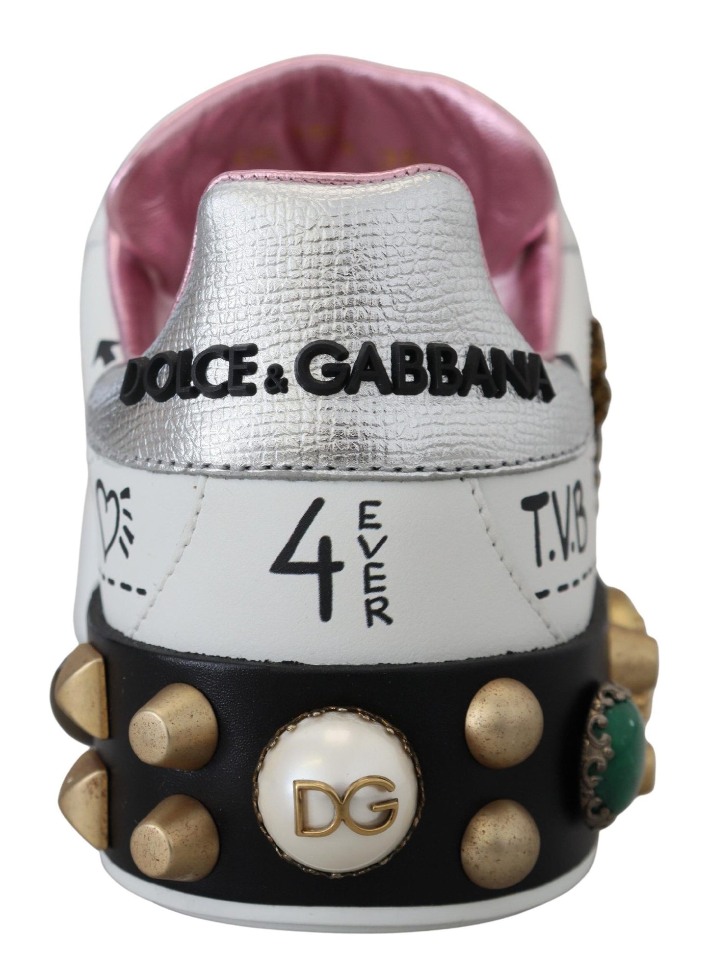 Baskets en cuir à couronne Queen Dolce &amp; Gabbana