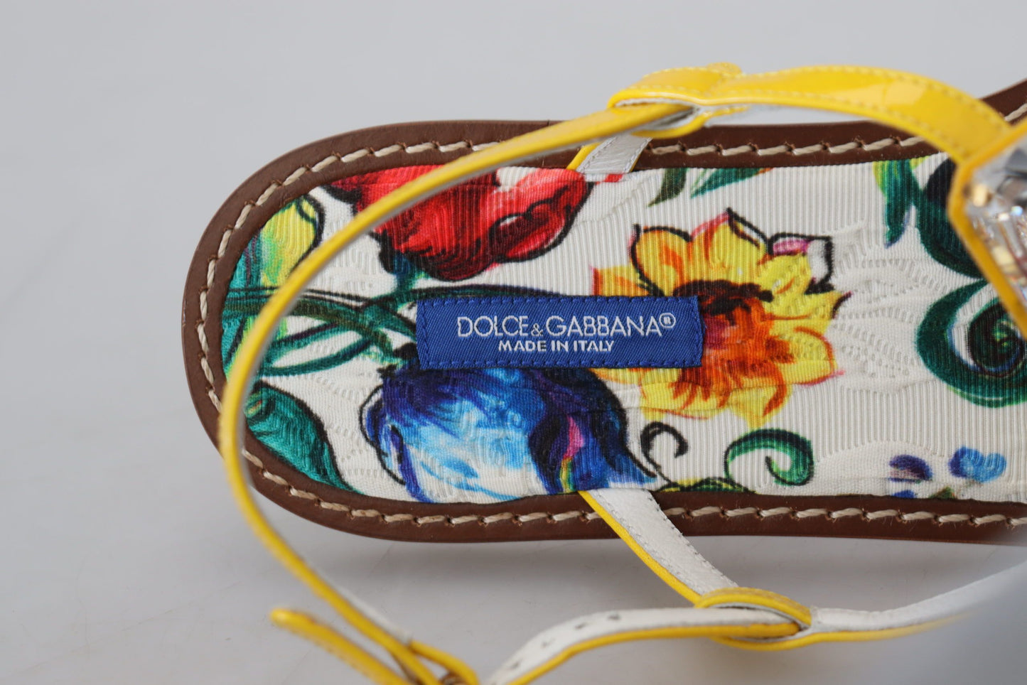 Dolce &amp; gabbana sandales en cuir ornées de cristaux majoliques