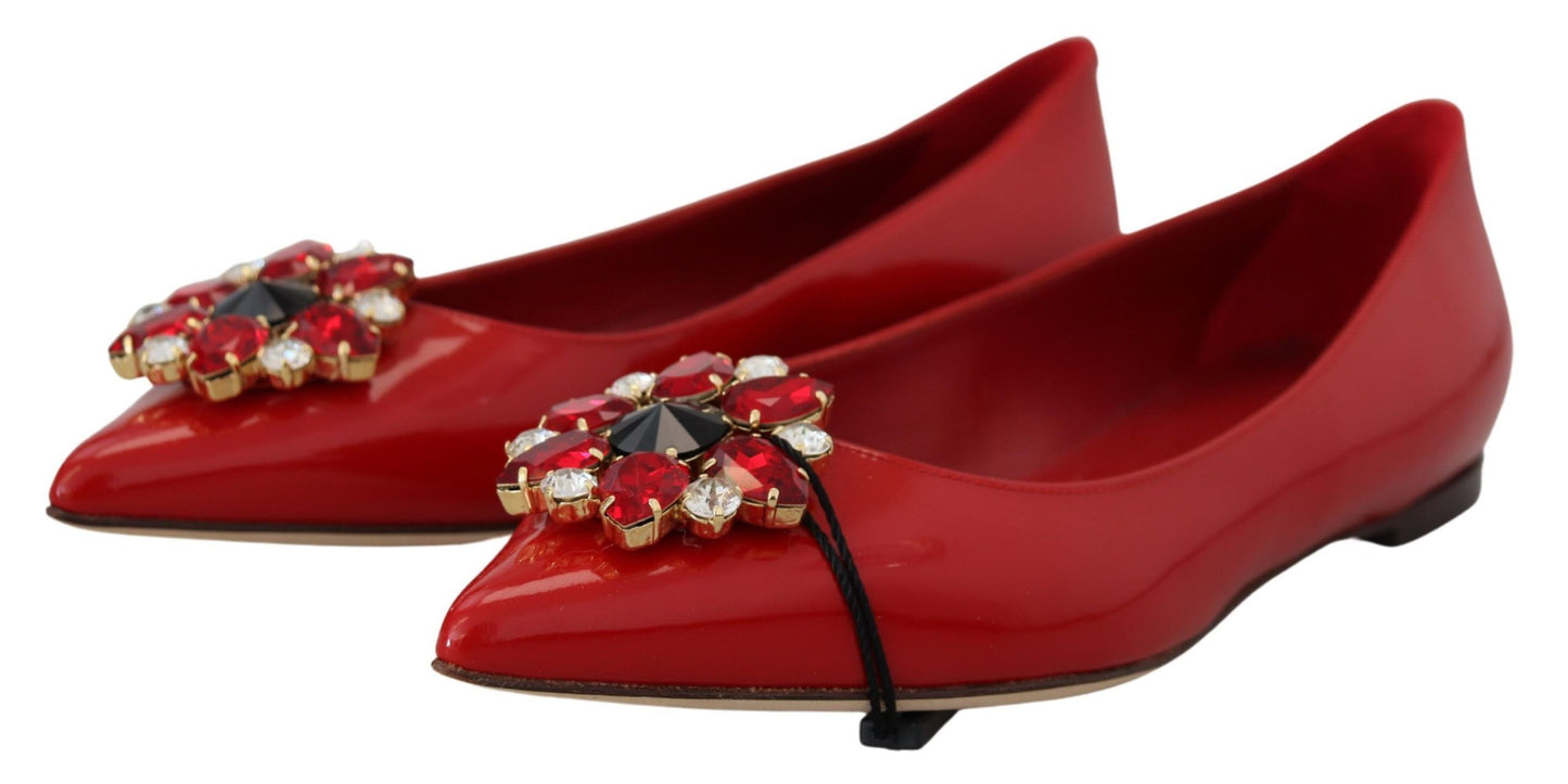 Mocassins en cristal en daim rouge Dolce &amp; gabbana - exquis