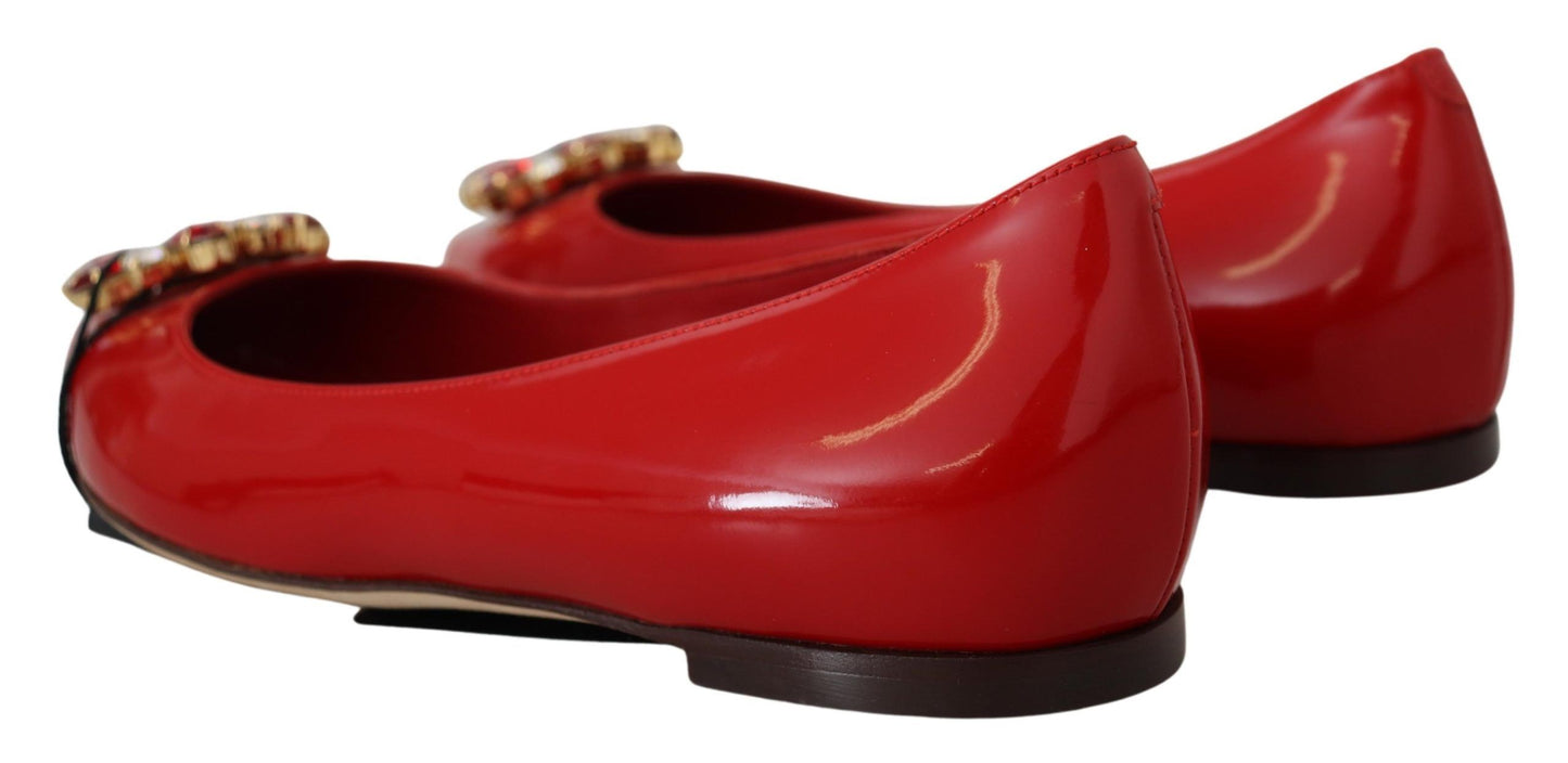 Mocassins en cristal en daim rouge Dolce &amp; gabbana - exquis