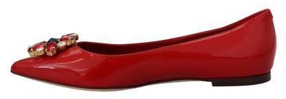 Mocassins en cristal en daim rouge Dolce &amp; gabbana - exquis