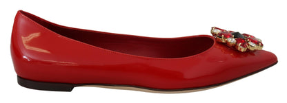 Mocassins en cristal en daim rouge Dolce &amp; gabbana - exquis