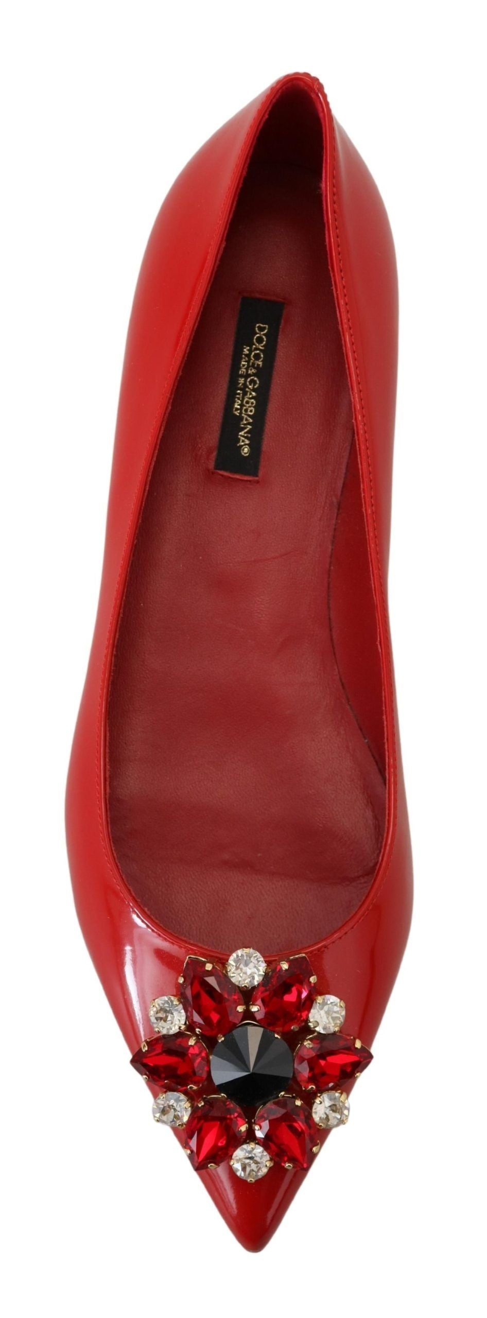 Mocassins en cristal en daim rouge Dolce &amp; gabbana - exquis