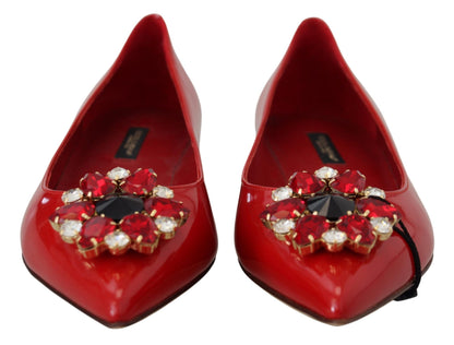 Mocassins en cristal en daim rouge Dolce &amp; gabbana - exquis