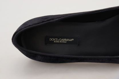 Mocassins en soie mélangée noirs Dolce &amp; gabbana