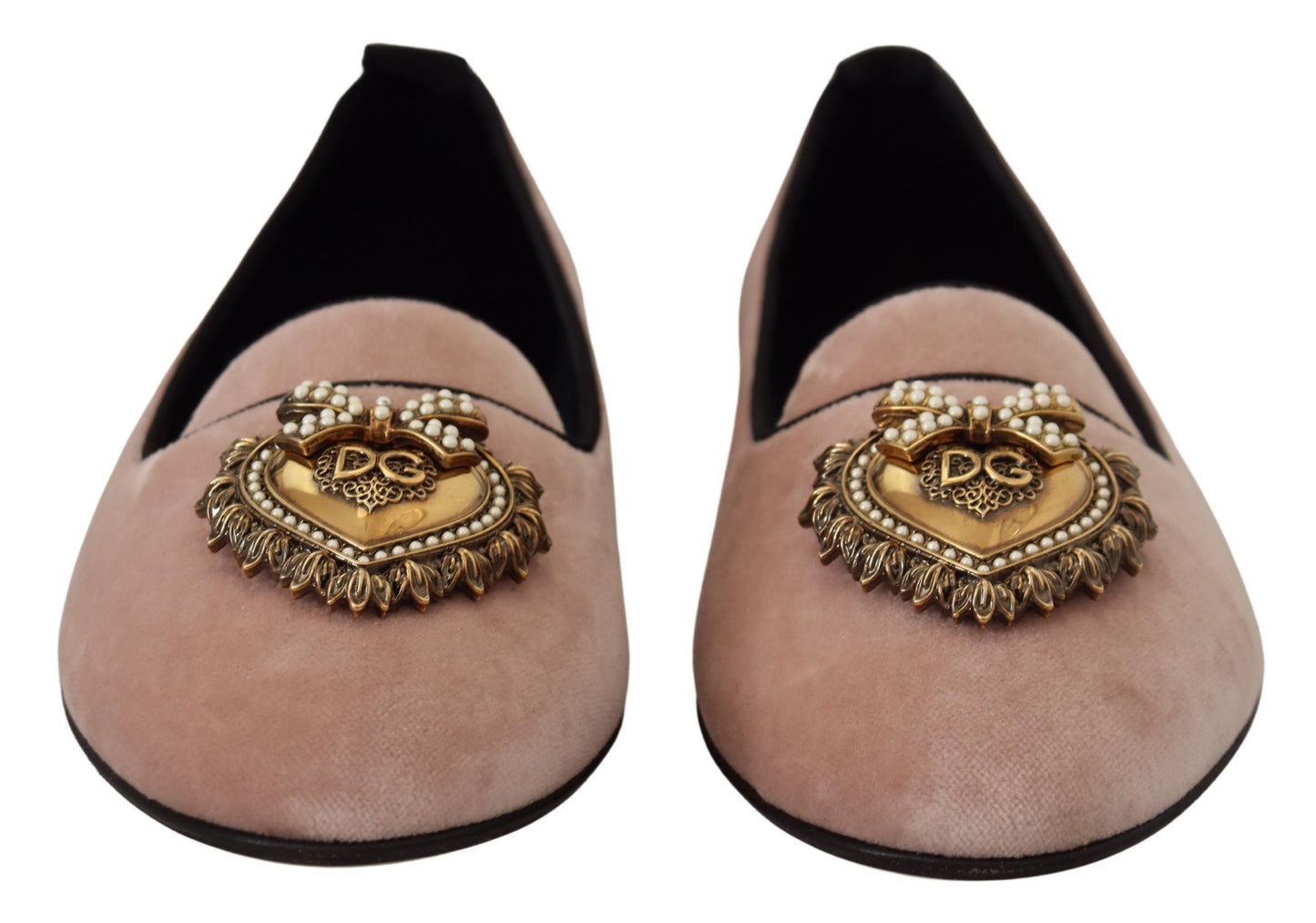 Dolce &amp; gabbana mocassins dévotion en velours rose