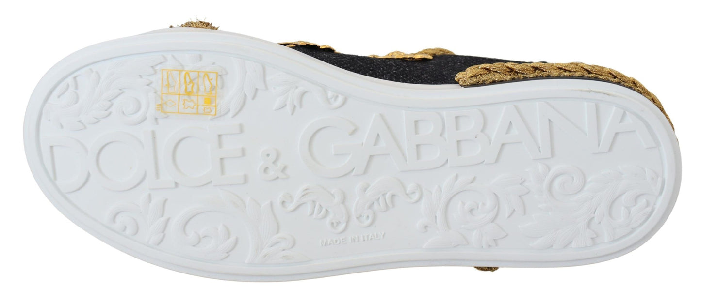 Dolce &amp; Gabbana - Portofino - Baskets en cuir - Noir