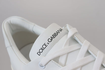 Dolce & Gabbana Elegant White Leather Men's Sneakers