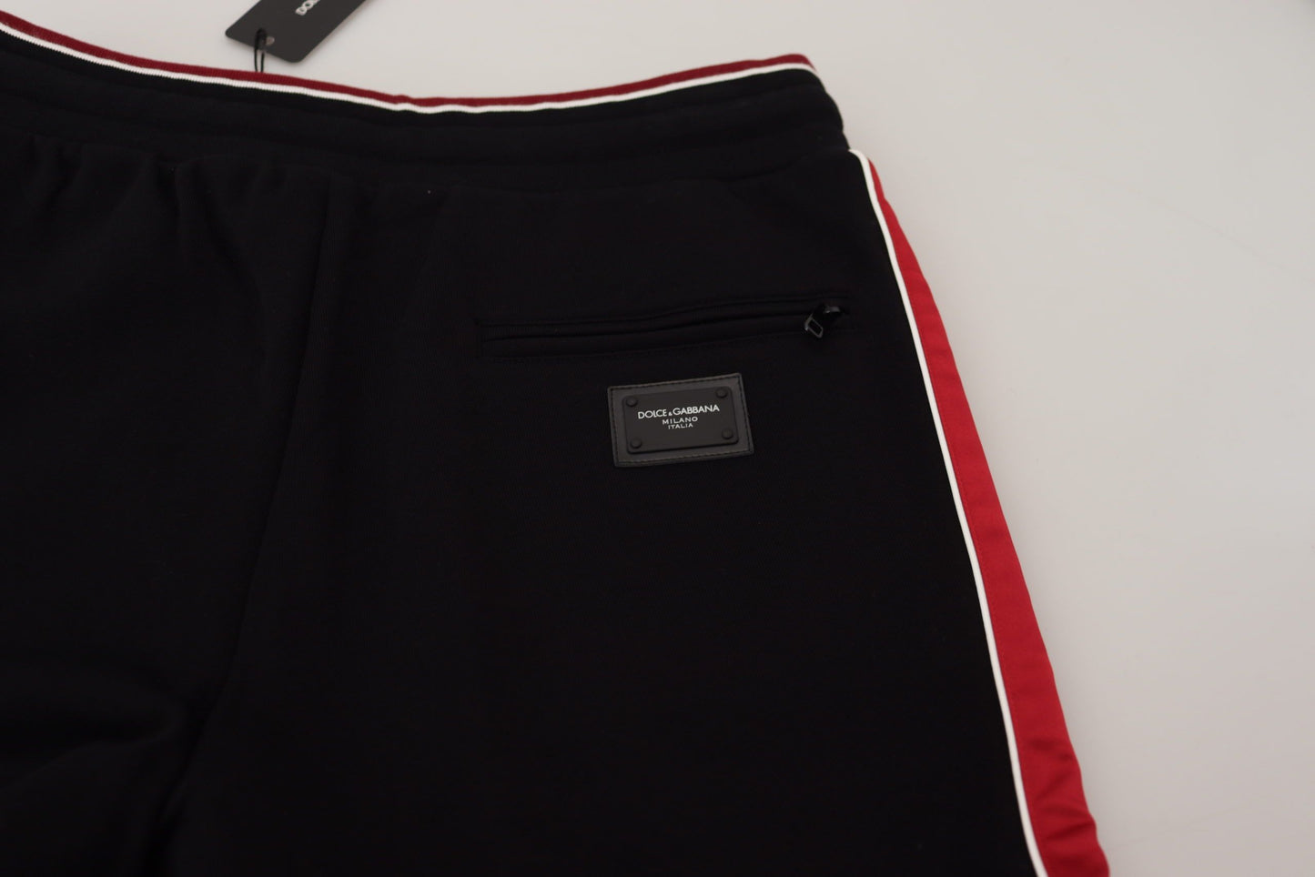 Pantalon de jogging noir Dolce &amp; Gabbana avec détail rouge