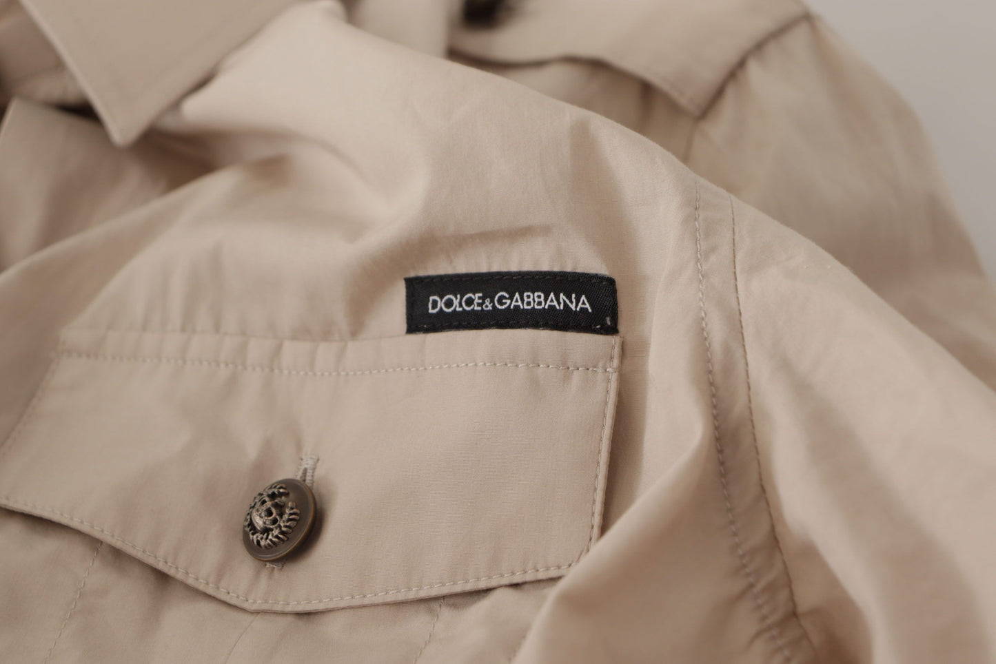 Chemise à manches longues en coton beige Dolce &amp; gabbana