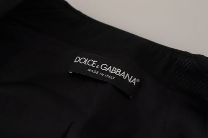 Dolce &amp; Gabbana veste à bouton-pression noire élégante avec doublure en soie