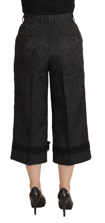 Dolce &amp; gabbana pantalon court en brocart noir