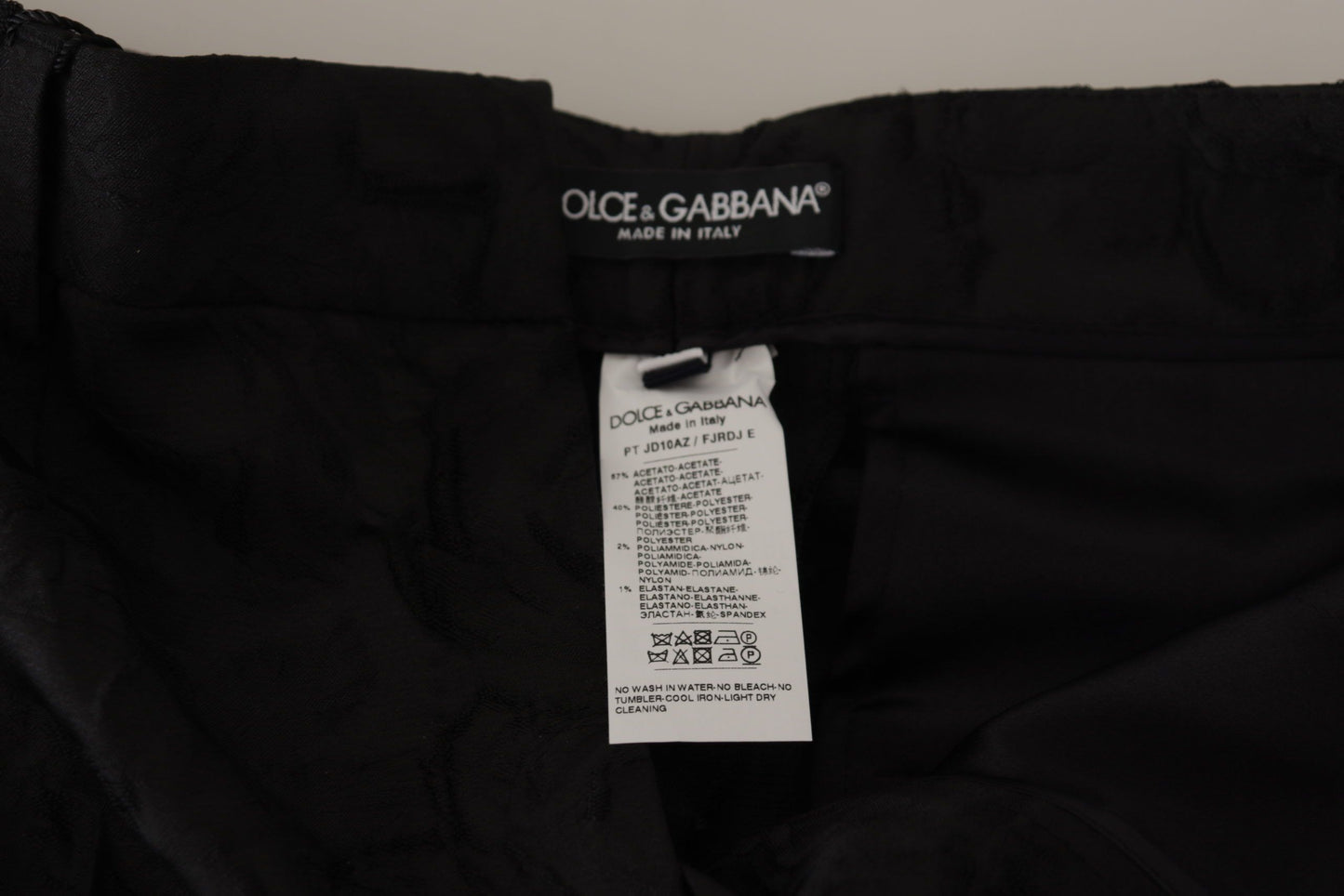 Dolce &amp; gabbana pantalon court en brocart noir