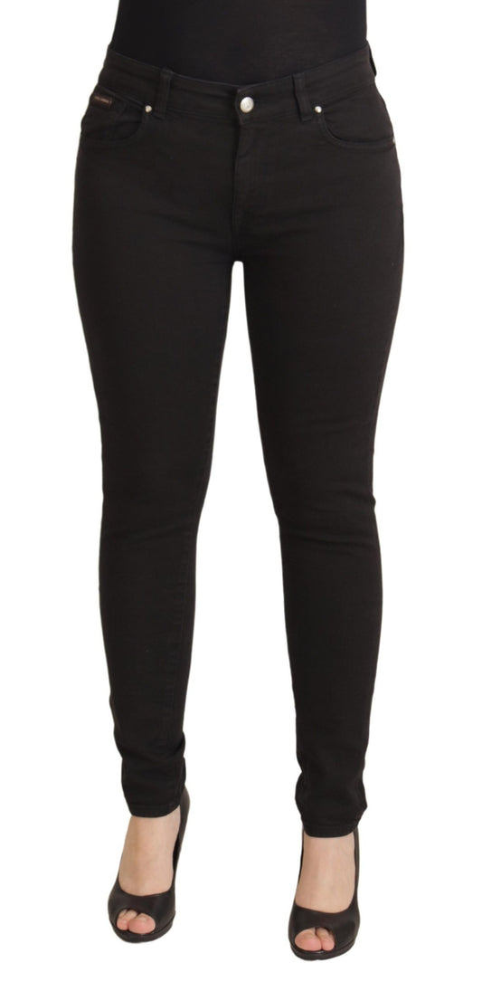 Dolce &amp; Gabbana jean skinny stretch en coton noir élégant