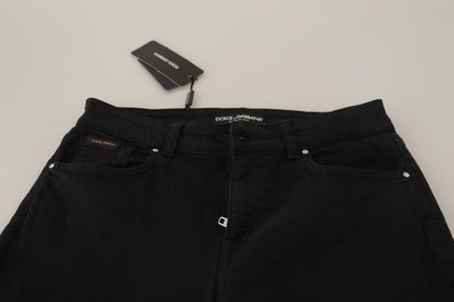 Dolce &amp; Gabbana jean skinny stretch en coton noir élégant