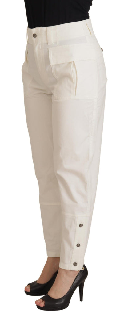 Dolce &amp; gabbana pantalon fuselé taille haute blanc