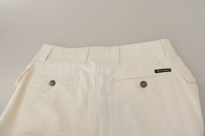 Dolce &amp; gabbana pantalon fuselé taille haute blanc