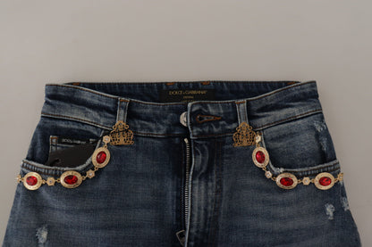 Dolce &amp; Gabbana - Jean skinny de créateur taille haute - Bleu