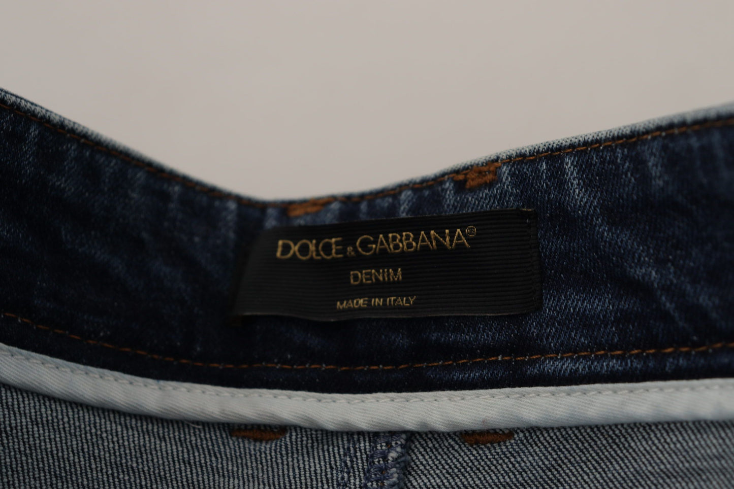 Dolce &amp; Gabbana - Jean skinny de créateur taille haute - Bleu