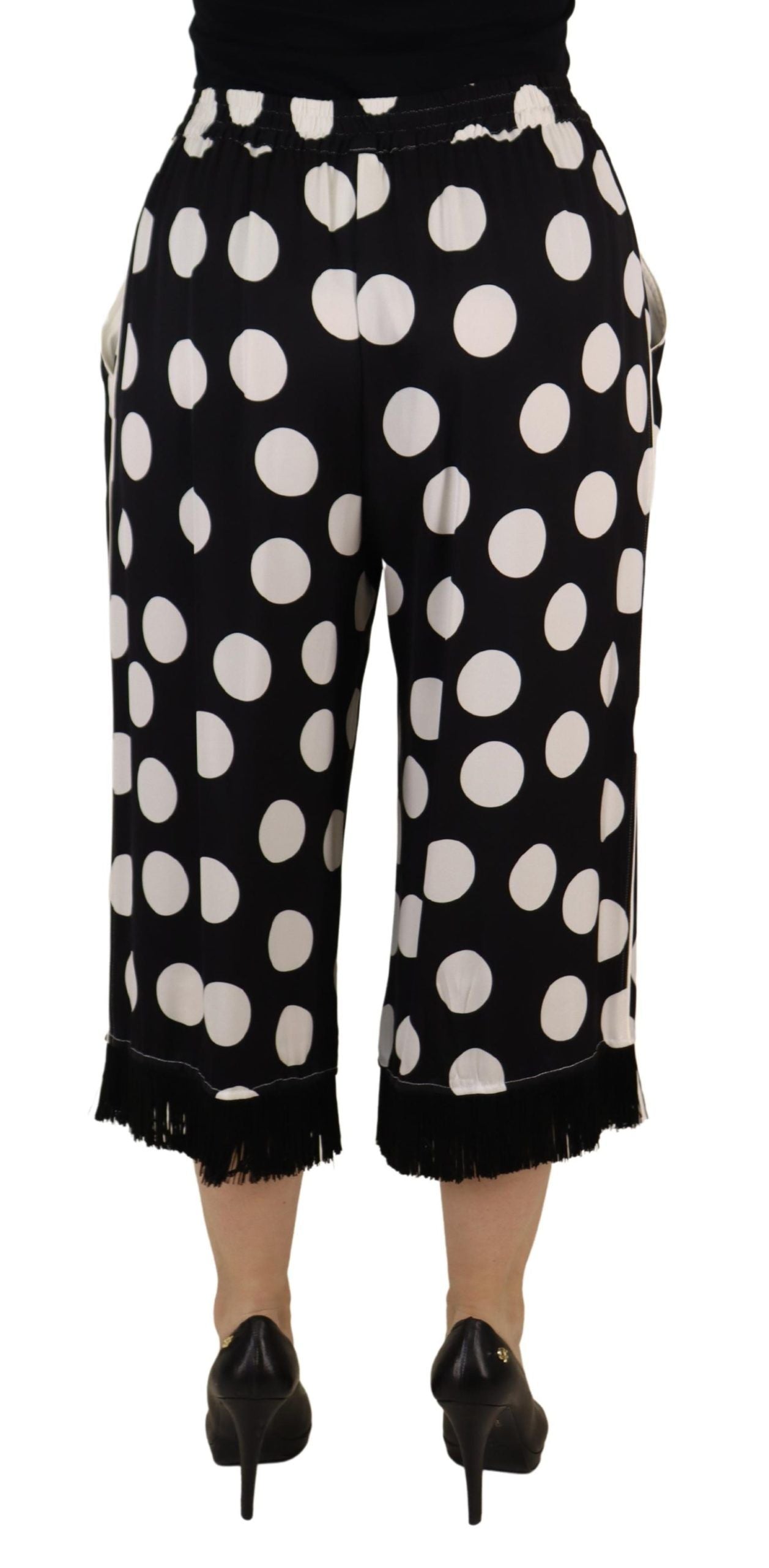 Dolce &amp; gabbana pantalon taille mi-haute en soie à pois