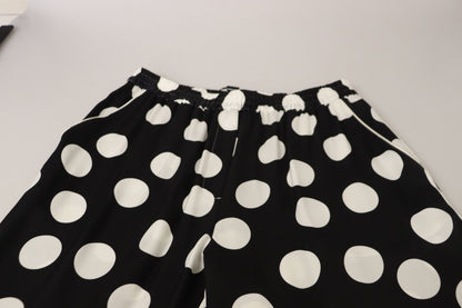 Dolce & Gabbana Polka Dot Silk Mid Waist Pants