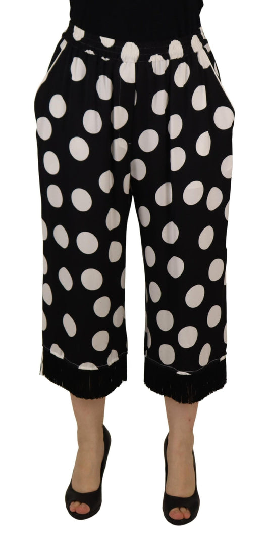 Dolce &amp; gabbana pantalon taille mi-haute en soie à pois