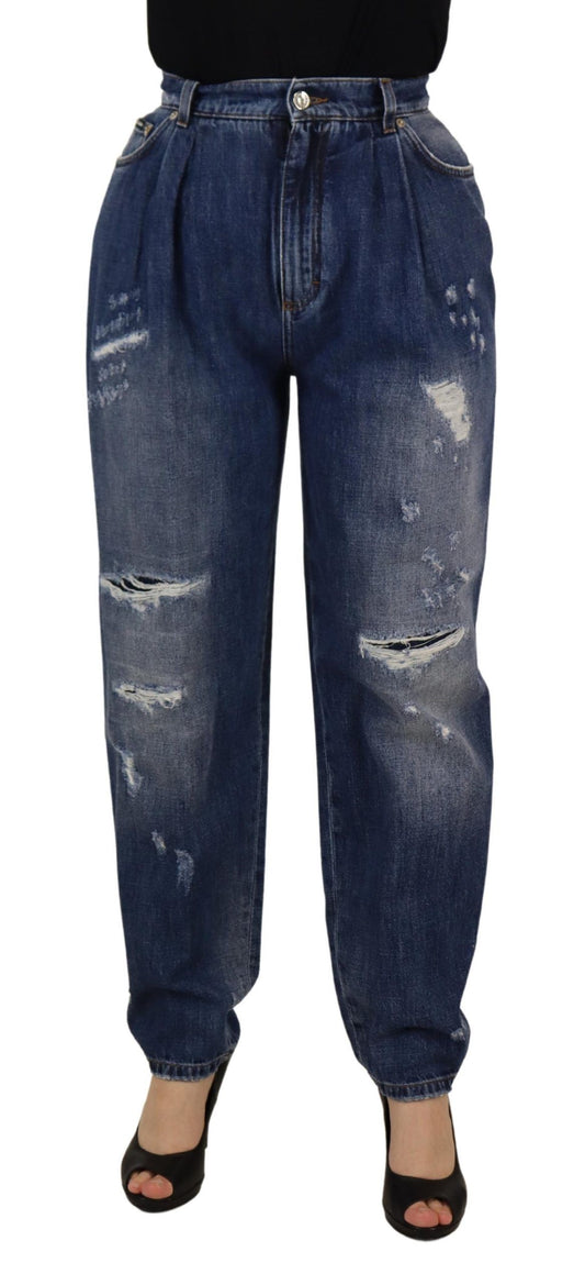 Dolce &amp; gabbana jean skinny taille haute - bleu délavé